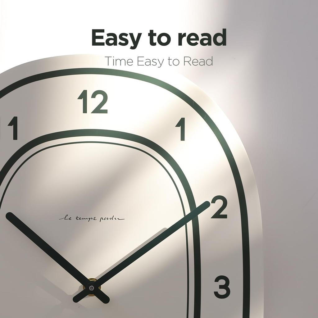 mooas Flatwood Forest Wall Clock 27cm Wooden Wall Clock Sweep Movement Decorative Wall Clock Battery Powered Wall Clock Clock for Non-Ticking