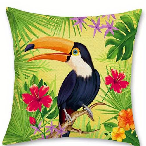 

Декор для дома Подушки с тропическими птицами и цветами Наволочки с узором Чехол для подушки Подходит для дивана Спальни Автомобиля Наволочка 40x40cm 16x16in