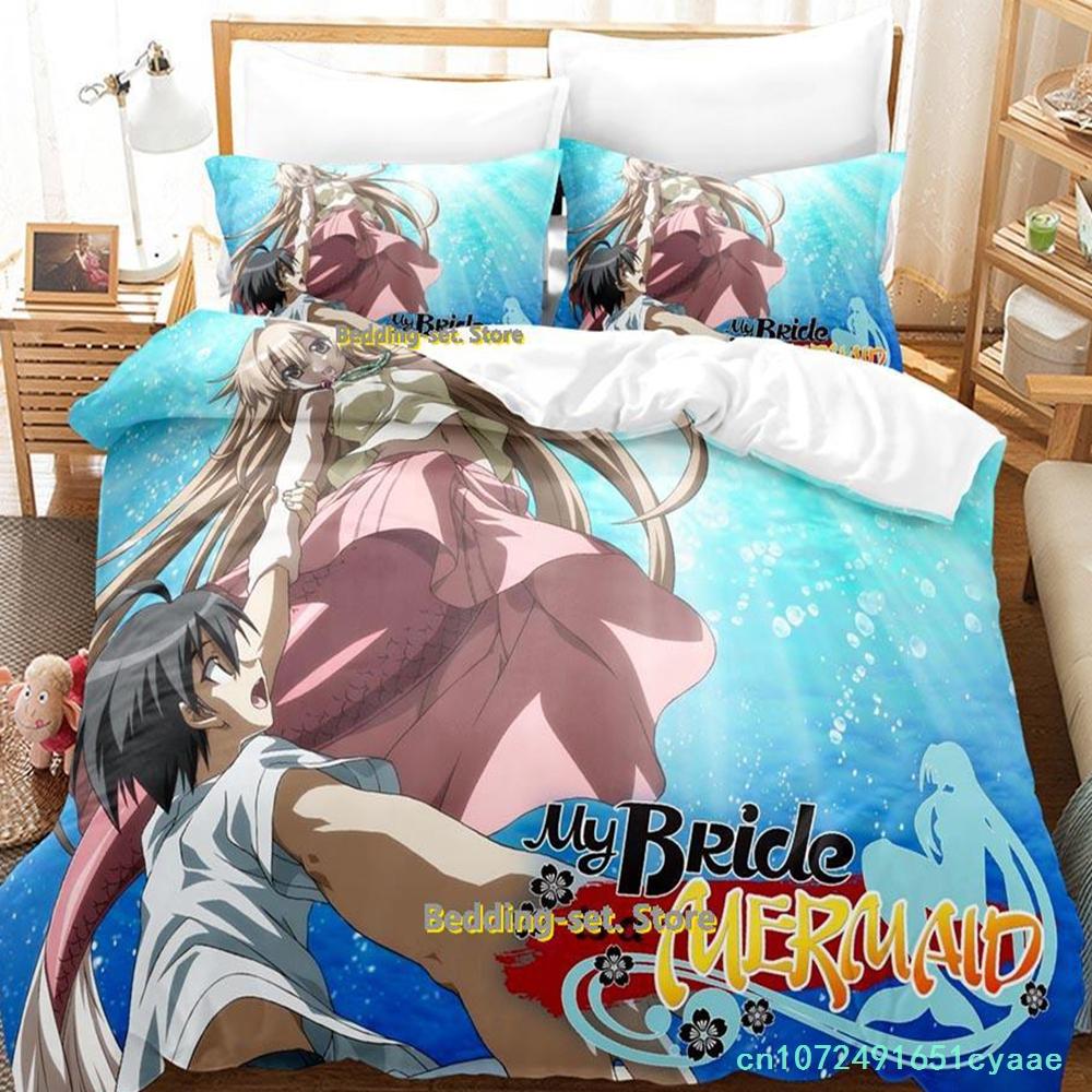 Seto No Hanayome My Bride Is A Mermaid Set Biancheria da Letto Singolo Twin Full Queen King Size Set per Letto Camera da Letto Adulti Set Copripiumino Anime