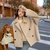 Women's 2025 Autumn/Winter Short Woolen Coat with Lambswool Collar, Korean Style, High-End Feel, Thickened for Warmth.