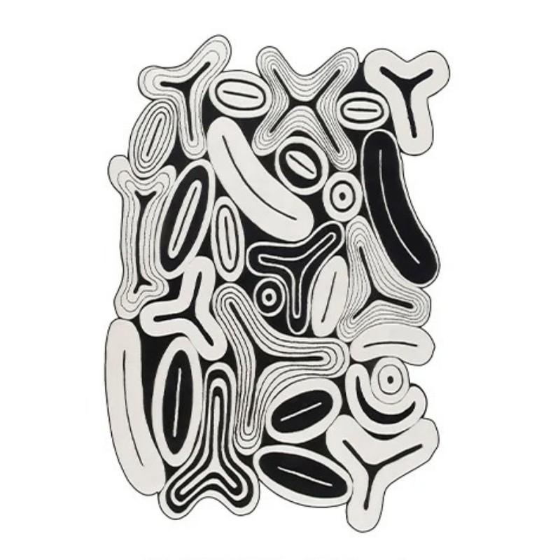 

VIKAMA Nordic Abstract Chenille Rug - Large Machine Washable Carpet for Living Room, Office, Airbnb, Home Decor 80x120cm