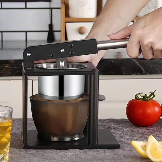 Stainless Steel Manual Juicer & Vegetable Press 2-in-1 Hand Press Juicer for Lemon Citrus Juice & Potato Pumpkin Puree Effortless Lever Operation