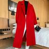 Max Family Style 2023 Women's Extra Long Wool Coat in New Water Ripple Design