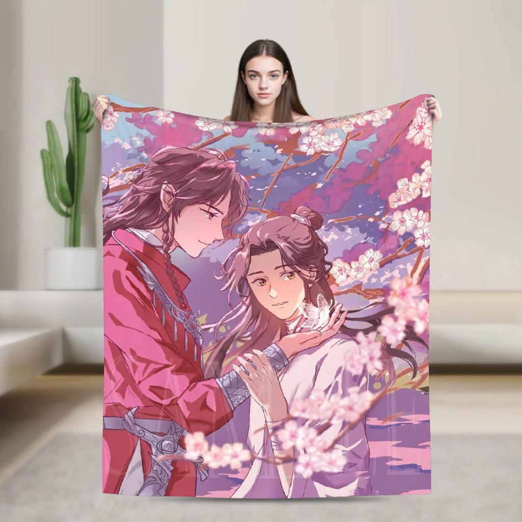 Tian Guan Ci Fu Blankets Anime Yaoi Lgbt Boy Love Plush Vintage Warm Throw Blanket for Bedding Lounge Autumn/Winter