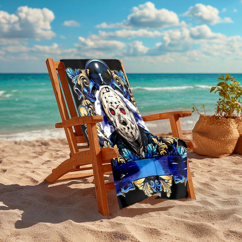 Ultra-Soft Beach Towel with Friday the 13th Theme,Ideal for Pool - Camping, Diving - Perfect Travel Essential, Vibrant Beach Towel.
