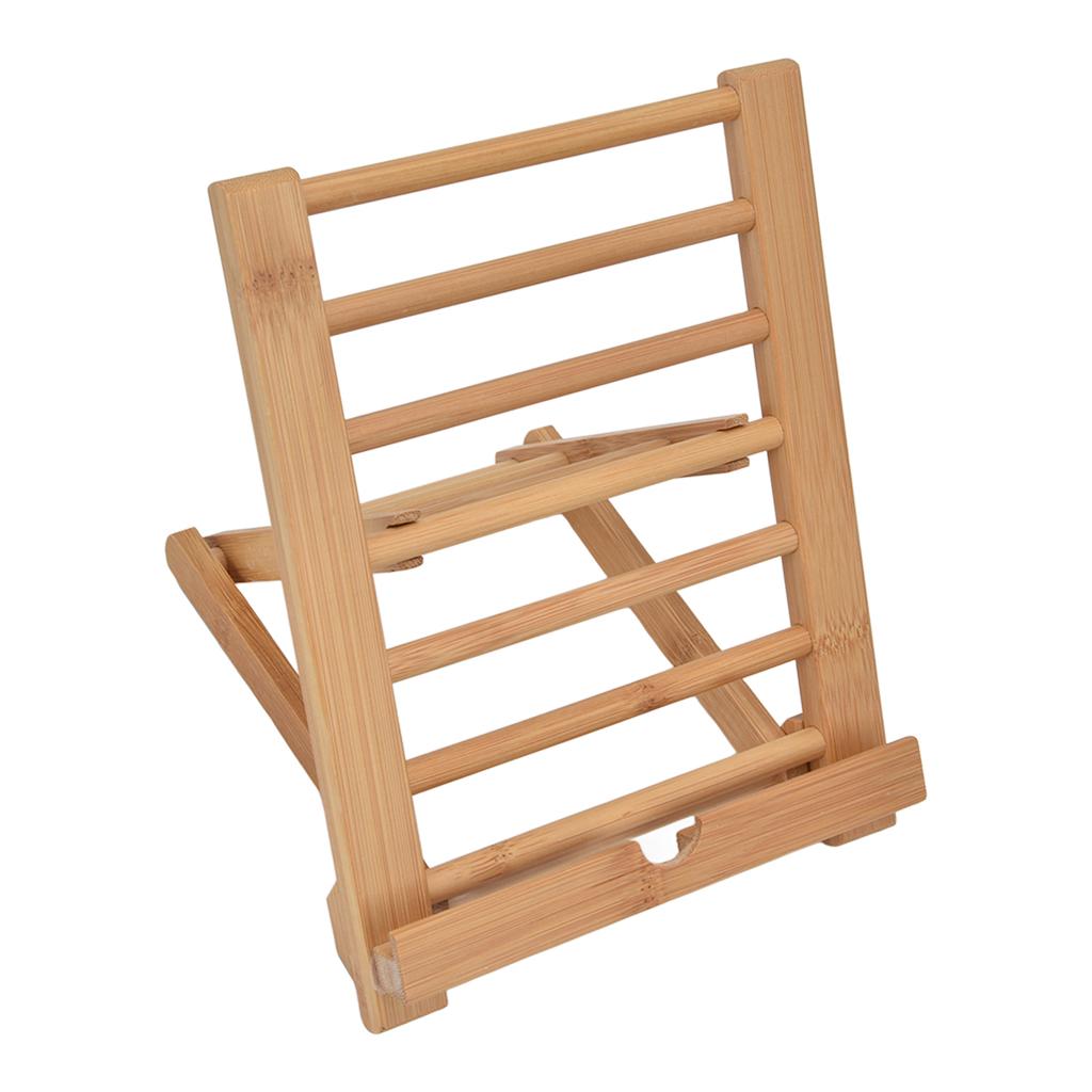 Tablet Stand Bamboo Folding Multi Angle Universal Desktop Tablet Holder for 4 to 13in Phone Book Music Score