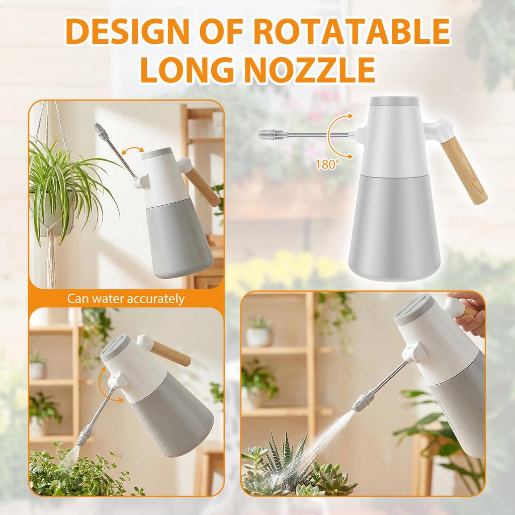 1.2L Electric Spray Bottle 2 Spray Modes Garden Sprayer with 180° Rotatable Long Nozzle Plant Water Sprayer Garden Accessories