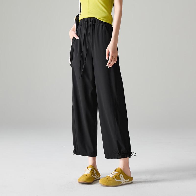 SOFSIL Women's High-Waist Textured Straight Leg Cropped Pants