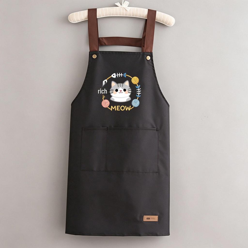 Waterproof Stain-Resistant Kitchen Apron with Simple Print