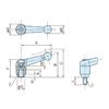 4 Pieces M6 Free Shipment Clamping Lever Adjustabe Handle Lever Arm Solid Handle