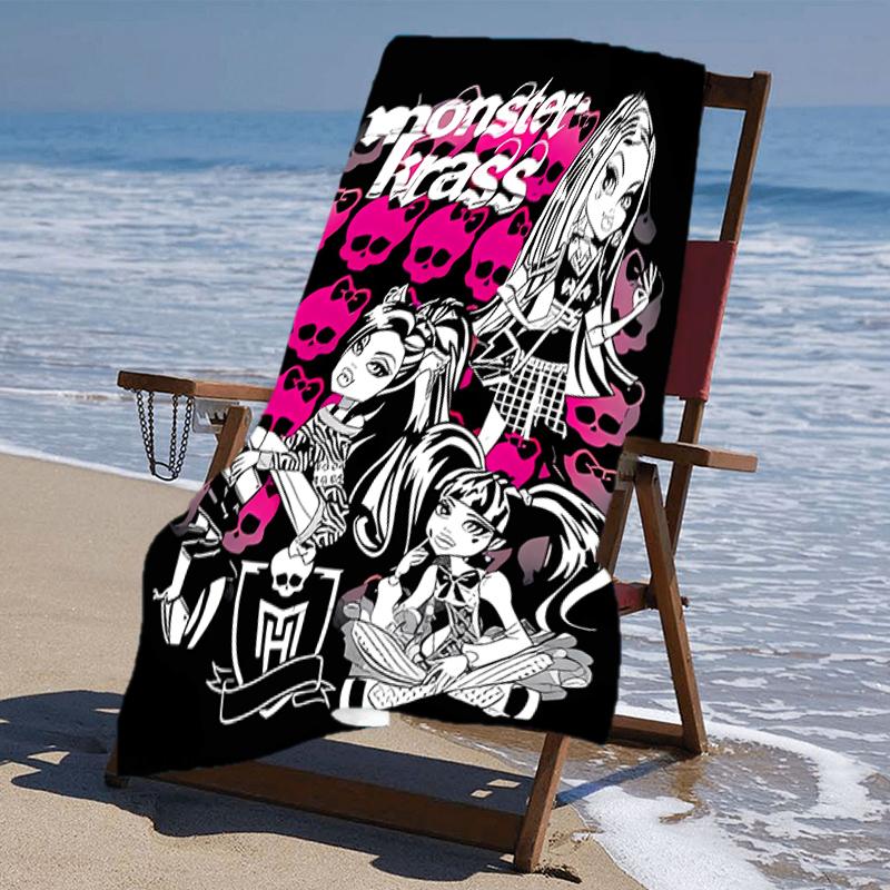 Proof Beach Towel with a Monster High1 Pattern - Soft,absorbent,quick-drying,machine Washable - Perfect for Swimming,camping,bathing