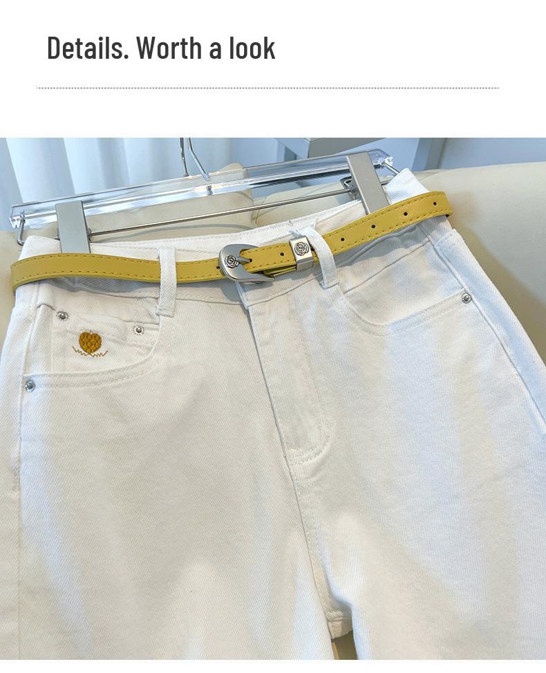 2025 Plus Size Women's Retro Light Denim Wide-Leg Pants: Slimming, Floor-Length Spring/Autumn