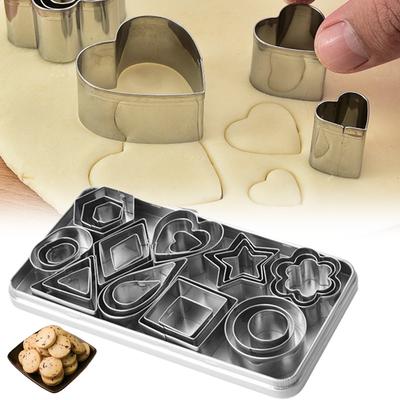 30Pcs Mini Cookie Cutter Set with Box Stainless Steel Biscuit Cutters Shapes Sets Pastry Dough Pie Fondant Cutter Cookie Cutter