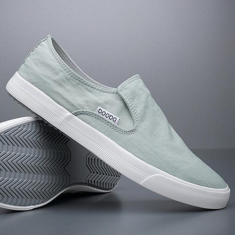 Summer canvas shoes men's one-pedal lazy shoes British loafers driving soft-soled old Beijing breathable casual cloth shoes