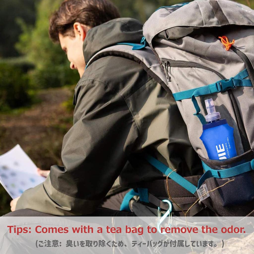 Azarxis Foldable TPU Hydration Portable Soft for Trail and Outdoor 500ml Capacity Bottle, Flask, Lightweight, Running, Marathons, Hiking, Cycling,