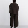 EMBRACE COLLECTION Super Fine Merino Asymmetric Neck Cape_Dark Olive