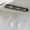 Plastic Stemware Hanging Rack Self-adhesive Goblet Stemware Storage Holder  Under Cabinet