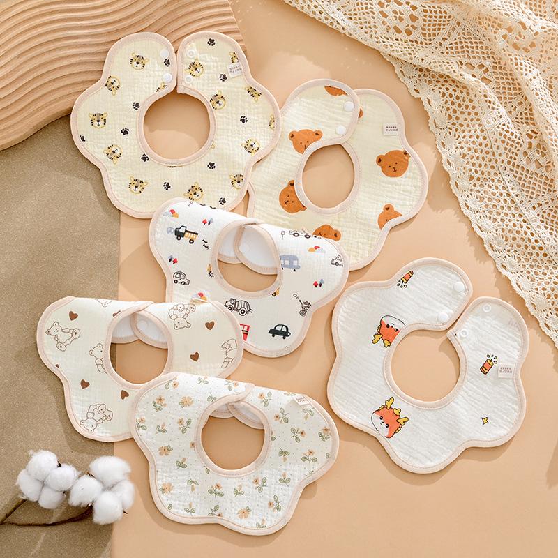 Pure Cotton Waterproof Baby Bibs for Boys - Newborn Feeding Drool Bibs