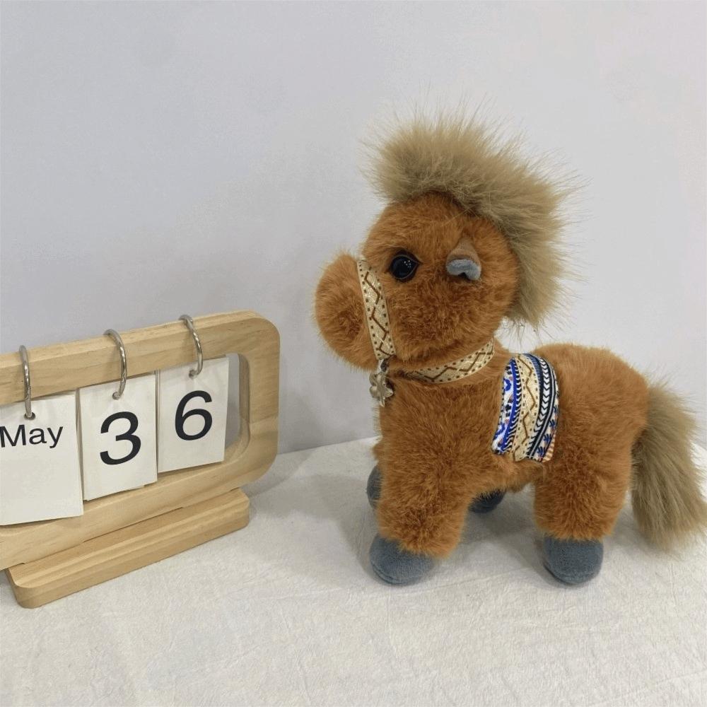 Cartoon New Year Mascot Soft Lifelike Details Plush Doll Horse Plush Toys  Birthday Gifts