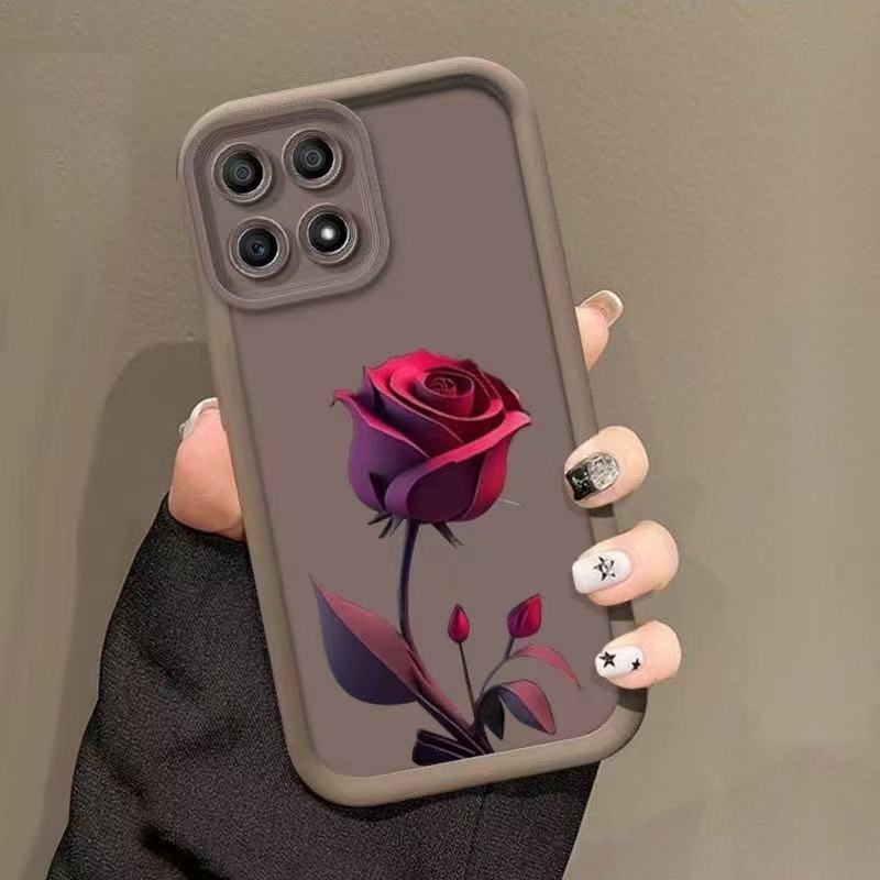 Red Rose Aesthetic Apple iPhone Case for iPhone 17, 16 Pro Max, 15 Pro, 14, and 13 - European and American Design