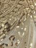 Elegant French Embroidery Green Beaded Net Lace Fabric 2025 African Nigerian Tulle Mesh with Sequins Fabric for Wedding Dress
