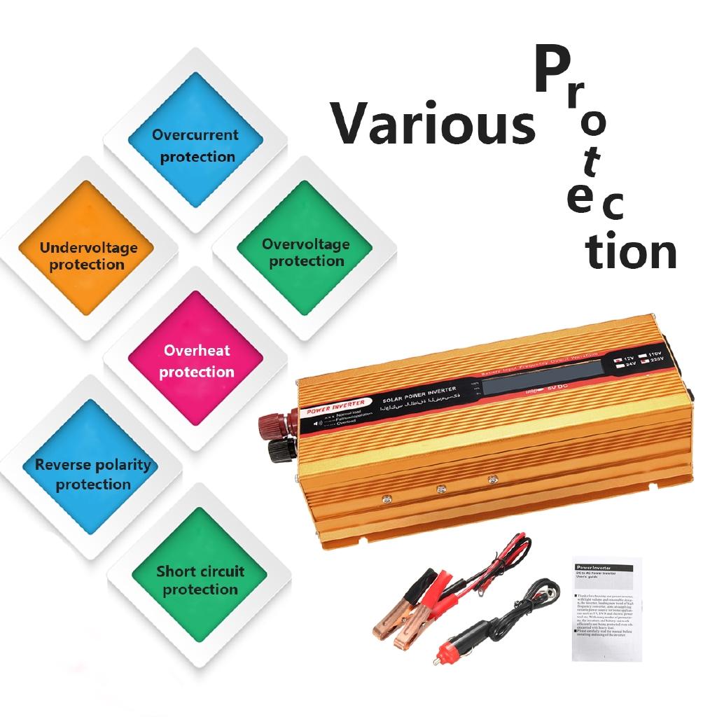 6000W Car Power Inverter 12/24V To 220/110V Converter USB Modified Sine Wave Overload Protection High Conversion Sturdy