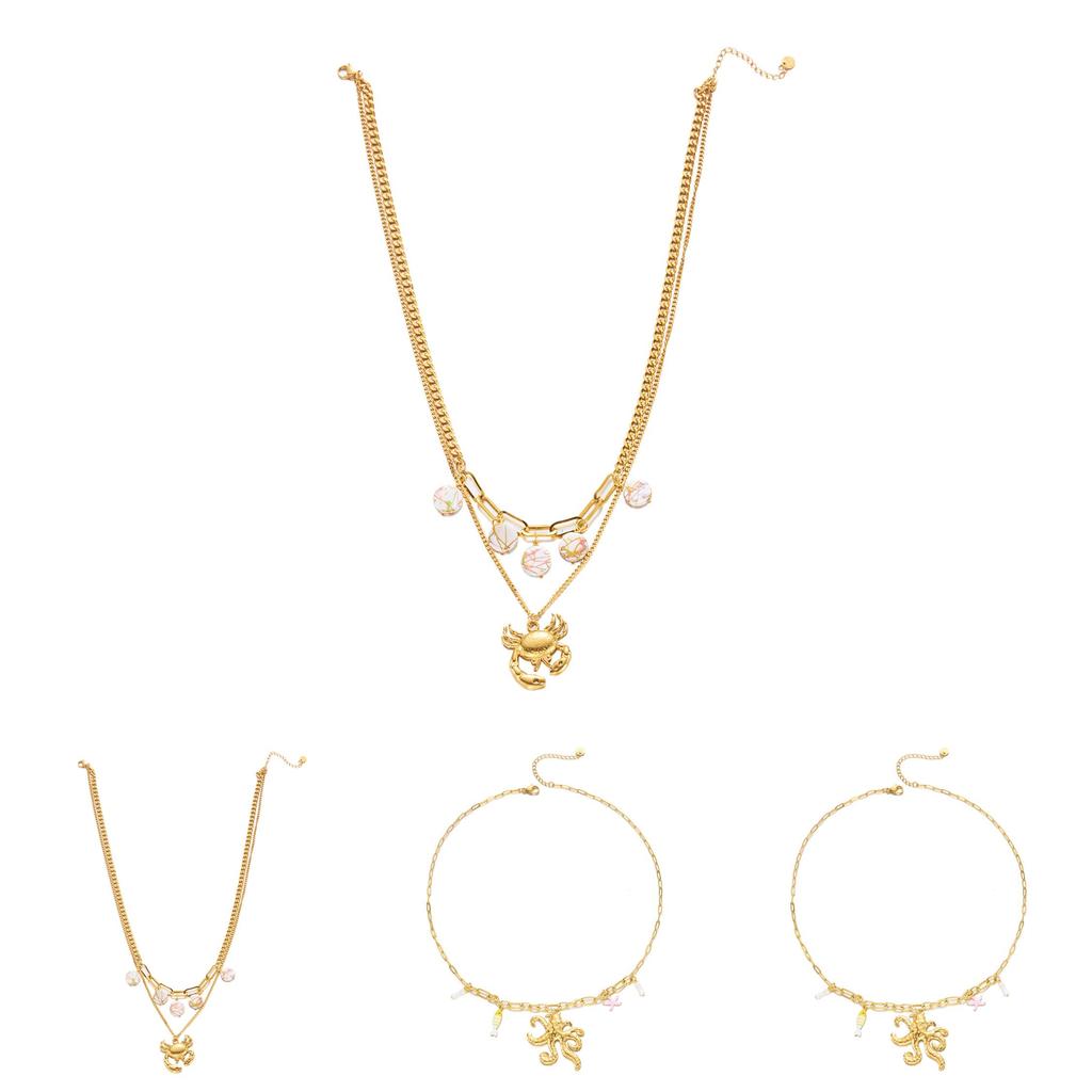 Bohemian Beach Inspired Stainless Steel Pendant Necklace With Shell And Sun Design For Women