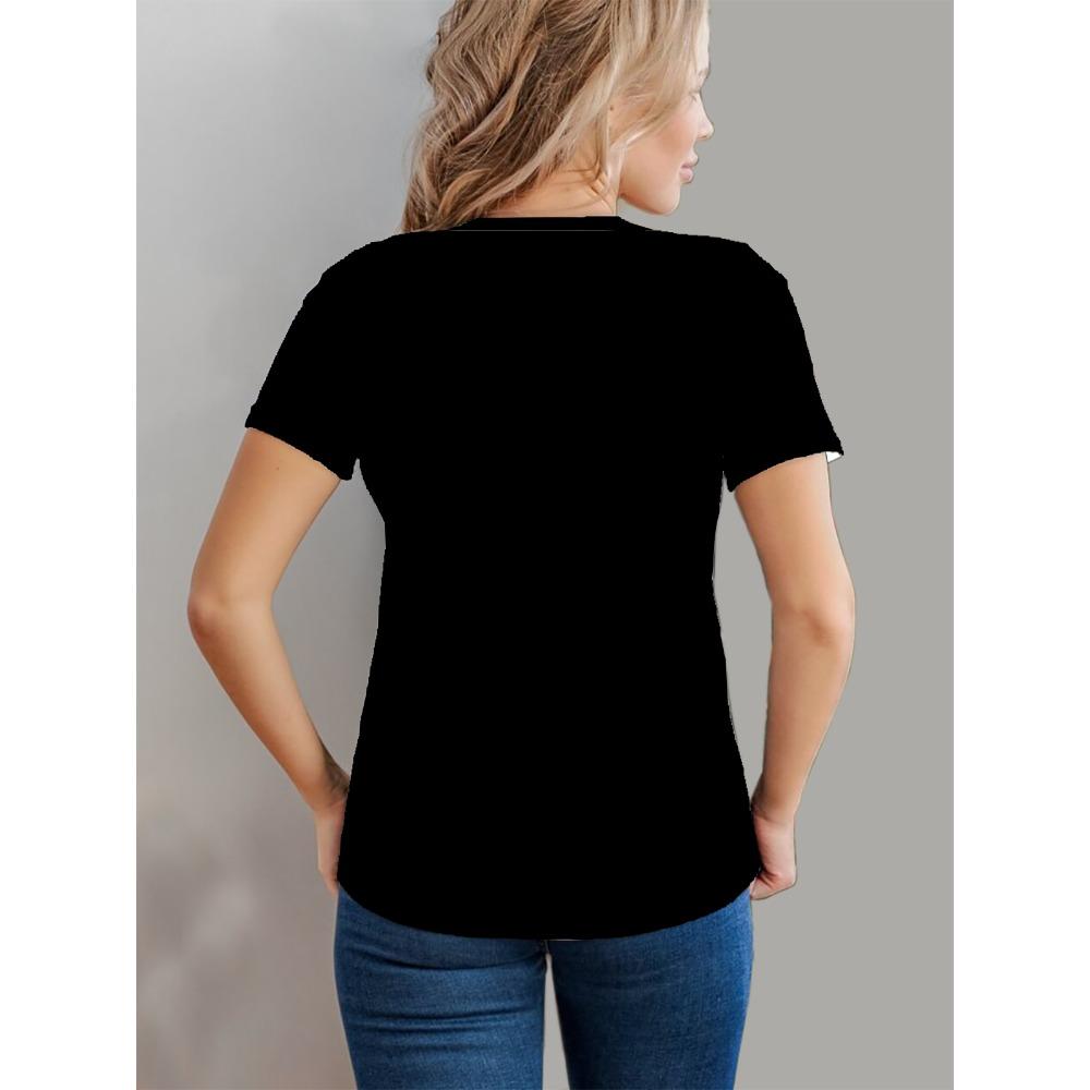 Flower Leopard Print T-shirt, Casual Crew Neck Short Sleeve Top For Spring Summer, Women's Clothing