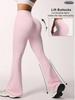 Leopard Print High-Waist Flared Yoga Pants - Wide Leg Streetwear Pilates Fitness Trousers