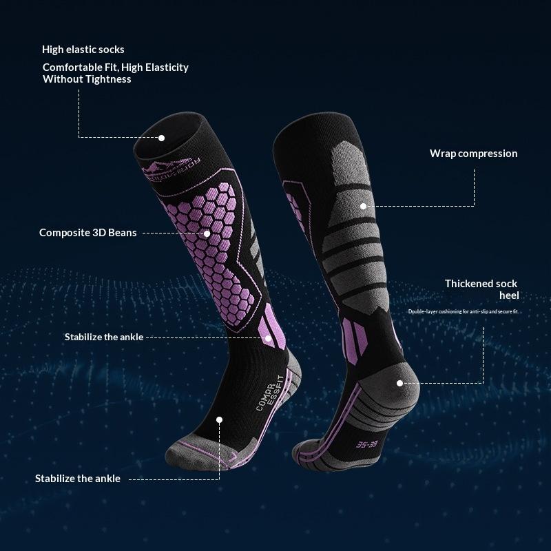 Thermal Winter Cotton Men Women Ski Socks High Elastic Sports Socks Snowboarding Cycling Adult Skiing Thicker Leg Warm