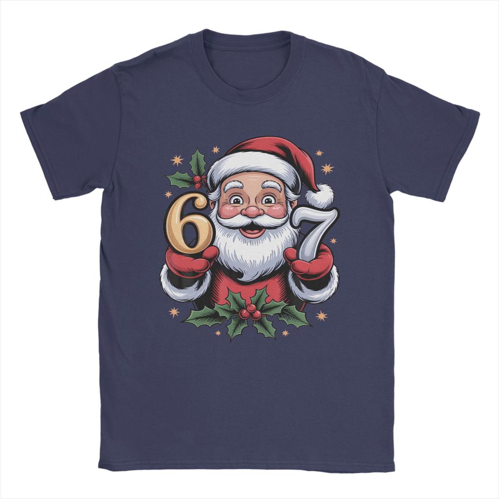 Men's T-Shirts Santa Christmas 67 Xmas Awesome Short Sleeve Round Collar Comfortable Casual Cotton T-Shirt