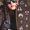 50 European & American Pink Gothic Graffiti Stickers for DIY Decoration - Waterproof for Guitar, Notebook, Suitcase.