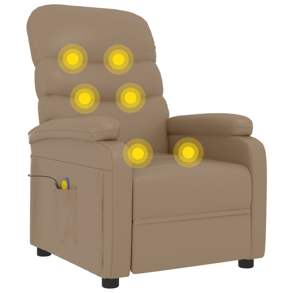 Massage Chair Cappuccino Brown Artificial Leather