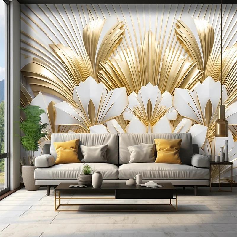 Abstract Leaves Wallpaper Living Room Bedroom Background Wall Mural Home Decor