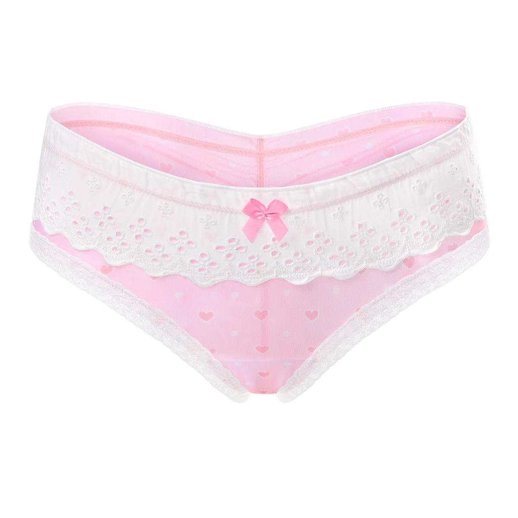 LittleForBig Women's Mesh Panties, Pink Princess, 3-Pair Set, Size S