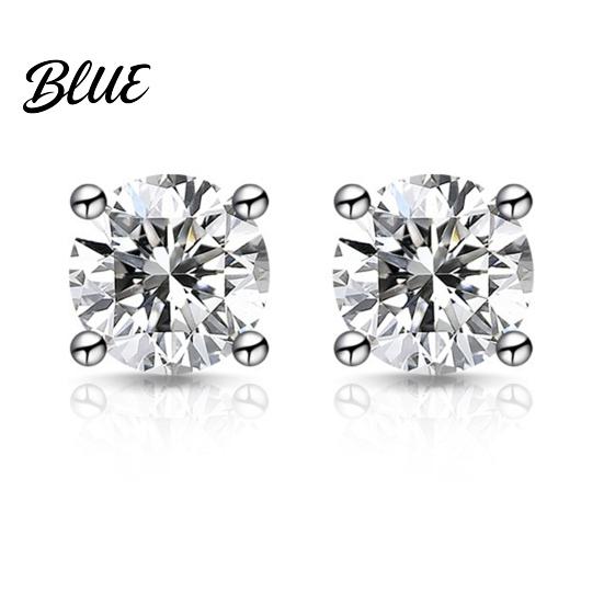 Fashion Jewelry For Women Zirconia Stud Earrings One Carat Main