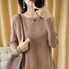 Aushöhlen Einfarbiger Pullover Koreanische Version Locker Langärmeliges Oberteil Damen Strickpullover