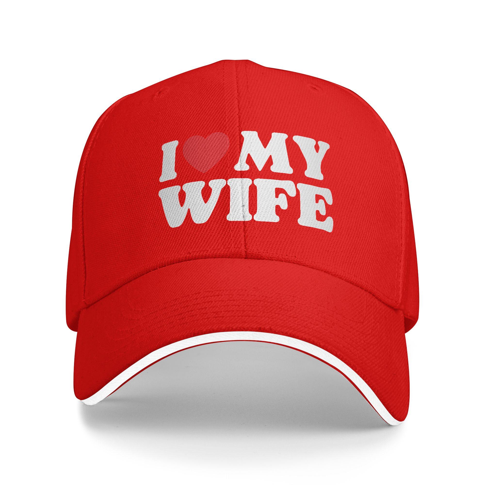 

Unisex I Love My Wife Outdoor Hat Spring Valentines Day Adjustable Cap Casual Baseball Cap Fashion Sunscreen Hats One Size