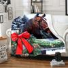 Horse Petal Flannel Throw Blanket Wild Animals Blanket Super Soft Warm Lightweight for Living Room Travel Sofa Couch Bed Blanket