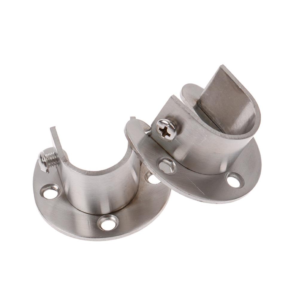 Heavy Duty Wardrobe Bracket U-Shaped Rod Holder Closet Rod End Support Rod Socket Flange Rod Holder