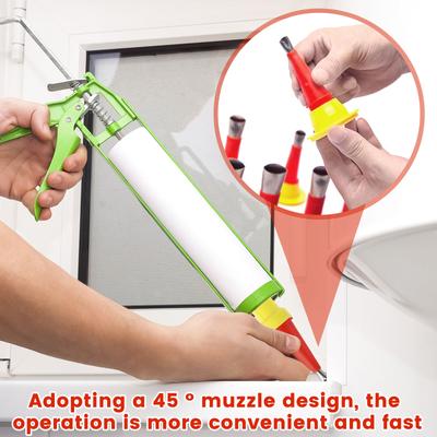 28/32Pcs Caulking Finisher Kit Caulking Nozzle Tips Tool Kit with Connector and Grout Scraper for Bathroom Kitchen Doors