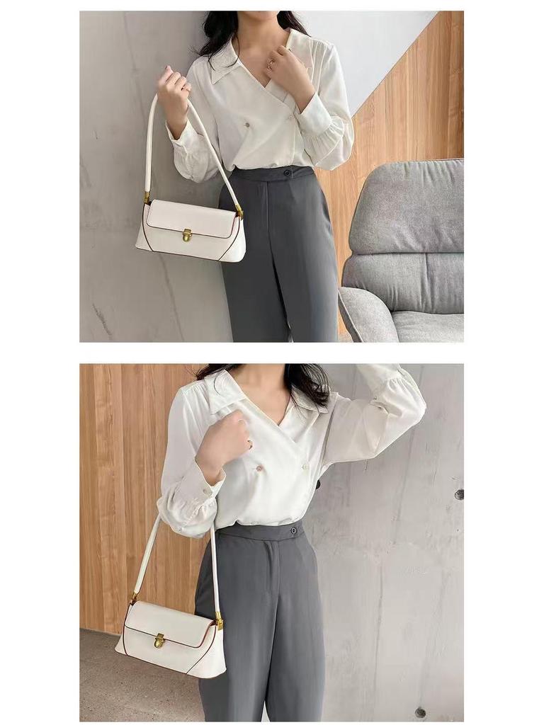 Women's Fashion Versatile French Underarm Bag - High-End, Simple, Niche Design, Hand-Held, Single Shoulder Handbag.