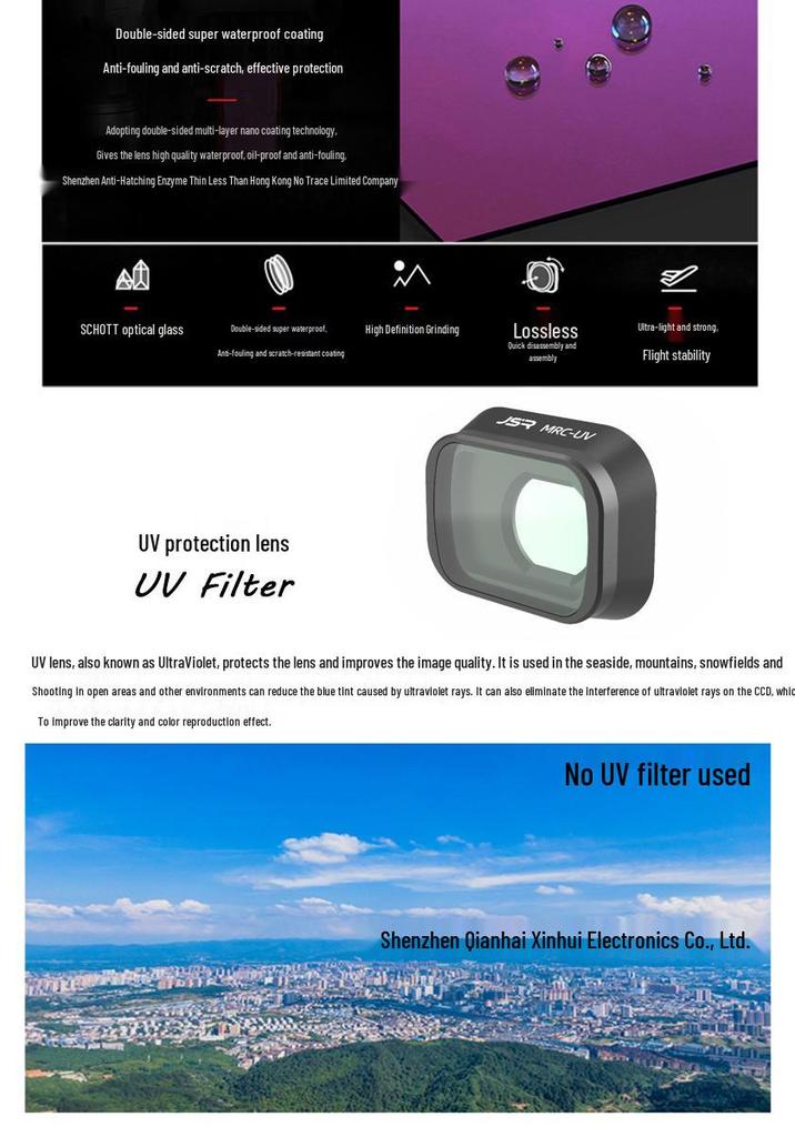 DJI Mini 3 Pro Drone Camera Accessories: UV Filter, Polarizing Filter, ND Neutral Density Filter