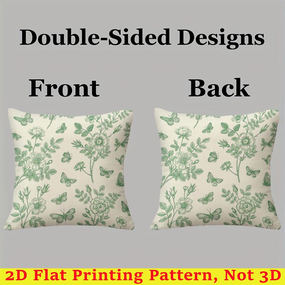 Butterfly Garden Square Jacquard Pillow Cover for Sofa Office Waist Cushion Cover Home Decorative Pillowcase