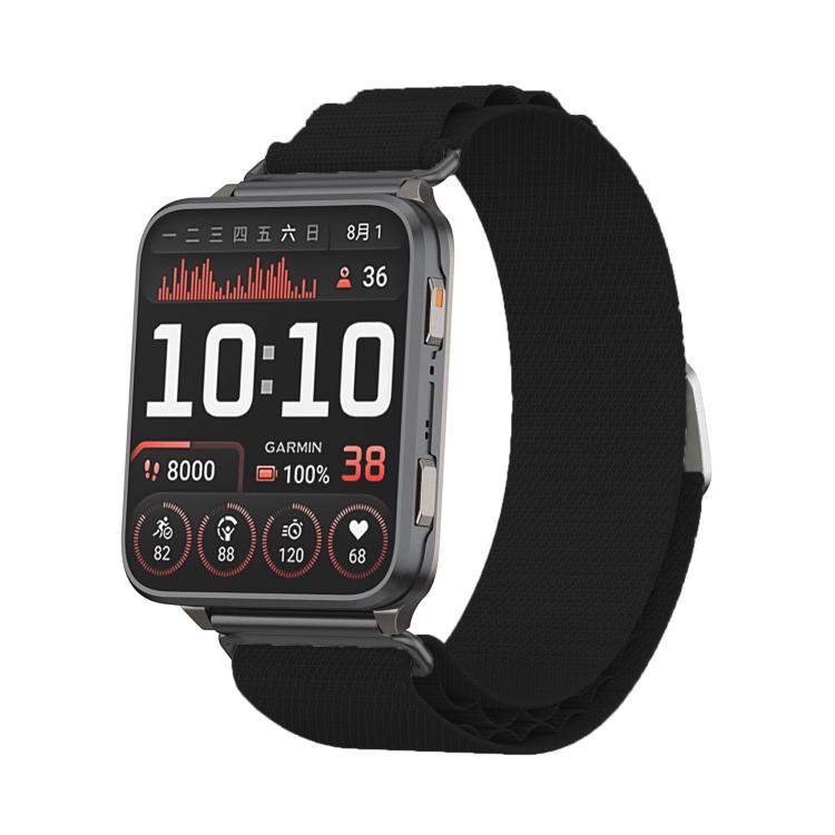 Metal‑Head G‑Buckle Alpine‑Loop Nylon Watch Band for Garmin Venu X1, 26mm Replacement Strap, Strap Only