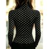 Half Turtleneck Long Sleeve Polka Dot Slim Fit Versatile Base Layer Top