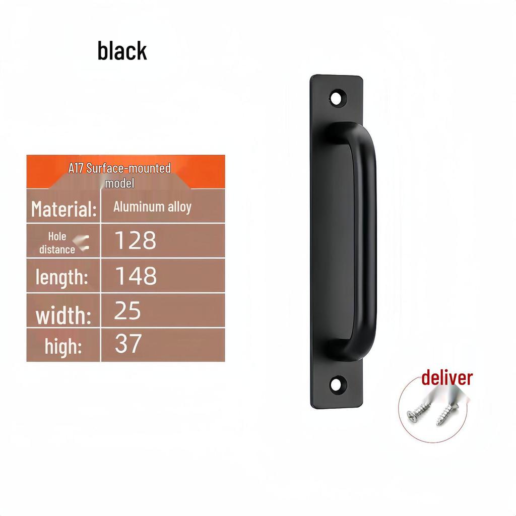 Aluminum Alloy No-Drill Handle for Wooden and Sliding Doors and Windows