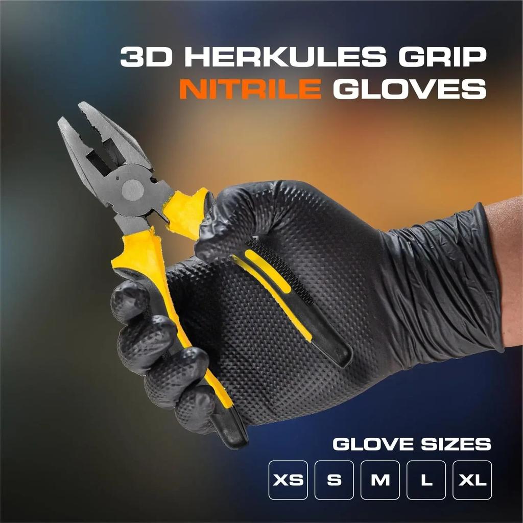 Heavy Duty Nitrile Gloves 8Mil Extra Thick Mechanic Home Garden Disposable Glove with Textured Grip Antislip Safety Work Gloves