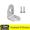 30/1Set Corner Bracket Stainless Steel Furniture Cabinet Fastener Woodworking Shelf Table Chair Support Metal Bracket with Screw