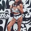 Party Music Festival Sequin Vest Women'S Sequin Suspender Wrap Chest Top Women